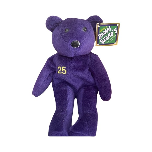 Salvino's Bamm Beano's MLB Mark McGwire #25 Dark Purple Plush Beanie Bear New - Picture 1 of 5
